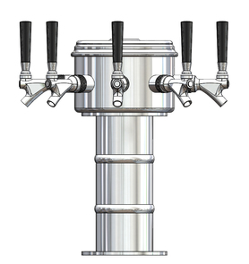 5 TAP POLISHED SS MINI MUSHROOM TOWER AIR COOLED