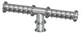12 TAP BRUSHED SS 6" Dia. EAGLE "T" TOWER GLYCOL COOLED