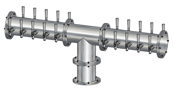 20T BRUSHED SS 6" Dia.(10+10)DBL SERV. EAGLE "T"TOWER CLD