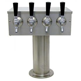 4 TAP BRUSHED SS[4"D]T-TOWER GLYCOL COOLED