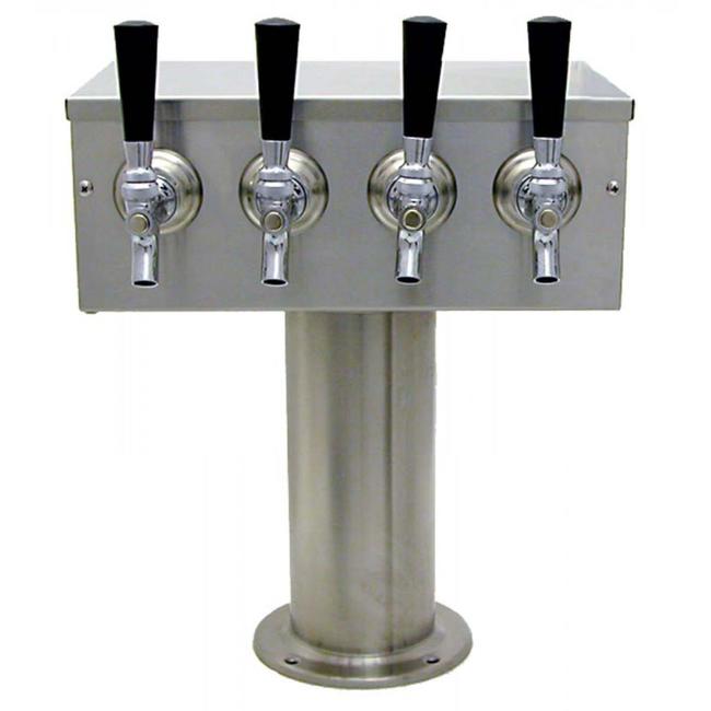 4 TAP BRUSHED SS[4"D]T-TOWER GLYCOL COOLED