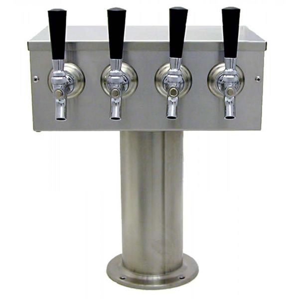 4 TAP BRUSHED SS[4"D]T-TOWER GLYCOL COOLED