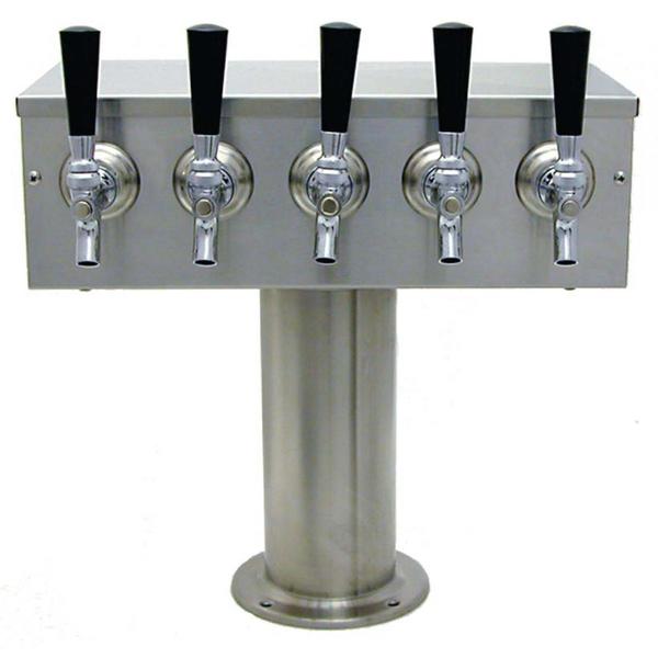5 TAP BRUSHED SS[4"D]T-TOWER GLYCOL COOLED