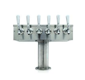 6 TAP BRUSHED SS[4"D]T-TOWER GLYCOL COOLED