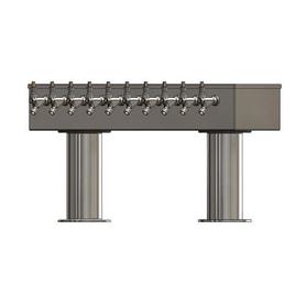 10 TAP BRUSHED SS 2P[4"D]T-TOWER GLYCOL COOLED