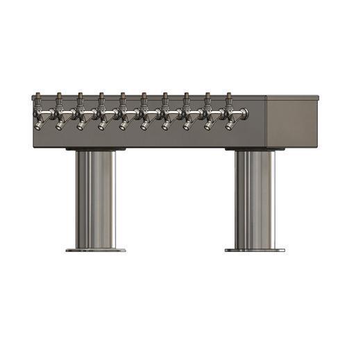 10 TAP BRUSHED SS 2P[4"D]T-TOWER GLYCOL COOLED