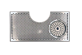 18" x 9" (6-1/4"c/o) BRUSHED SS SPRAY DRIP TRAY