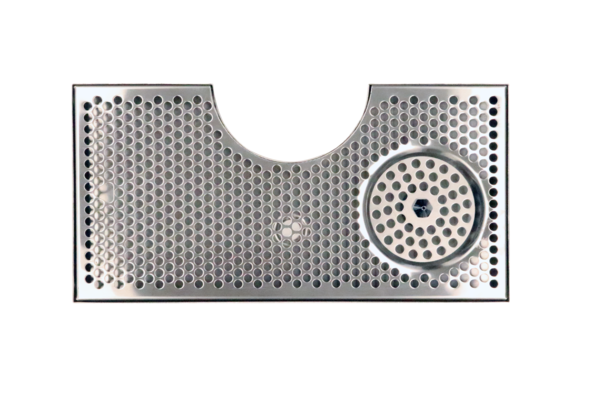 18" x 9" (6-1/4"c/o) BRUSHED SS SPRAY DRIP TRAY