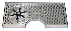 15" x 7-1/2"(4-1/2"c/o) BRUSHED SS SPRAY DRIP TRAY