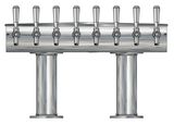 8 TAP BRUSHED SS[3"D]12"CTR DBL PED T-TOWER AIR COOLED