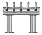 5 TAP BRUSHED SS[3"D]13"CTR DBL PED T-TOWER AIR COOLED