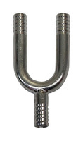 304SS 3/8" BARB "U" WITH 3/8" BARB STEM