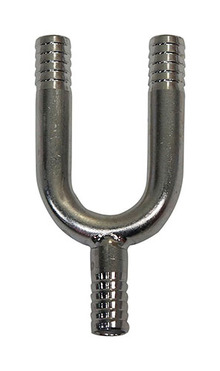 304SS 3/8" BARB "U" WITH 3/8" BARB STEM