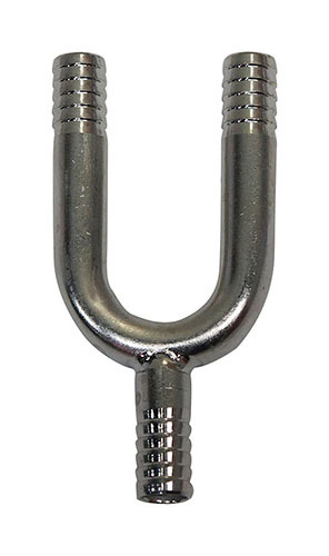 304SS 3/8" BARB "U" WITH 3/8" BARB STEM