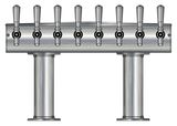 8 TAP BRUSHED SS[3"D]13"CTR DBL PED T-TOWER AIR COOLED