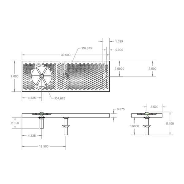 39" x 7" PVD INSERT/BSS TRAY SPRAY DRIP TRAY