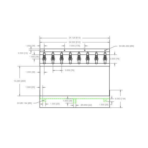 8 TAP BRUSHED SS 24" SPRAY KRONOS GLYCOL COOLED