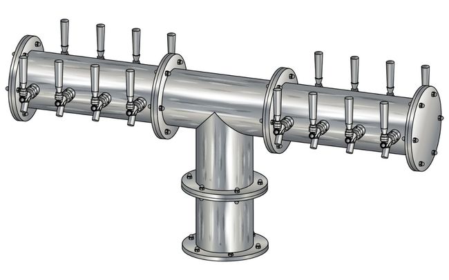16T BRUSHED SS 6" Dia.(8+8)DBL SERV. EAGLE "T" TOWER CLD