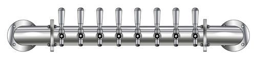 8 TAP POLISHED SS RAIL WALL MT TOWER AIR