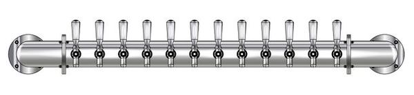 12 TAP POLISHED SS RAIL WALL MT TOWER CLD