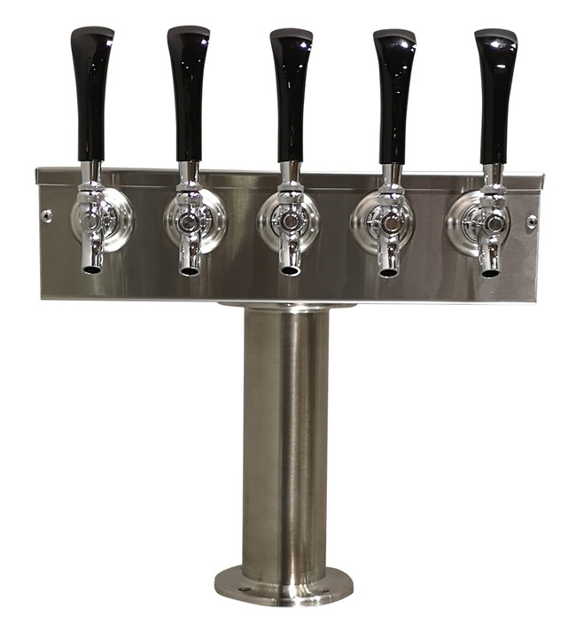 5 TAP BRUSHED SS[3" D]T-TOWER GLYCOL COOLED