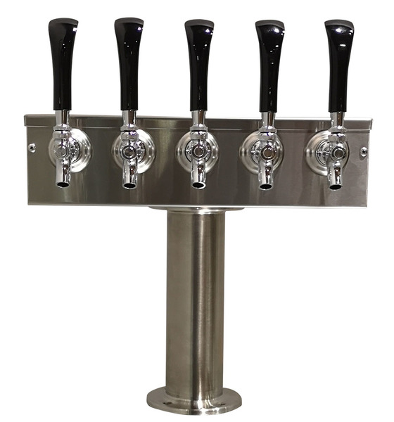 5 TAP BRUSHED SS[3" D]T-TOWER GLYCOL COOLED