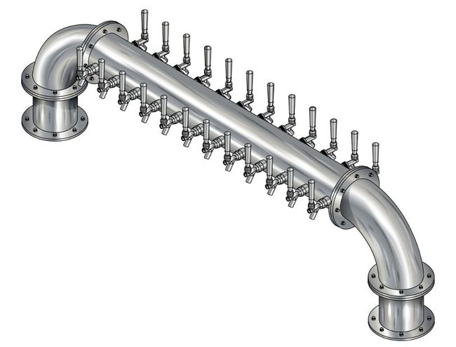 24 TAP BRUSH SS 6"Dia(12+12) DBL SERV GOLDEN GATE TOWER CLD