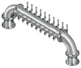 20 TAP BRUSHED SS 6"Dia(10+10) DBL SERV GOLDEN GATE TWR CLD