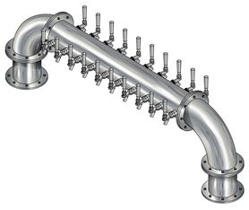 20 TAP BRUSHED SS 6"Dia(10+10) DBL SERV GOLDEN GATE TWR CLD