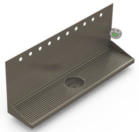 10H(4"OC)40" BRUSHED SS WALL MT SPRAY DRIP TRAY-17"H