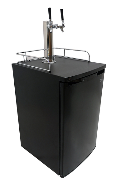 BLACK 2 TAP(SS) CONSUMER GRADE KEGERATOR - LESS TAP-KIT