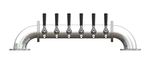 6 TAP 3" DIA. POLISHED SS LOW BRIDGE TOWER AIR COOLED