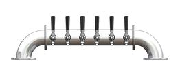 6 TAP 3" DIA. POLISHED SS LOW BRIDGE TOWER AIR COOLED