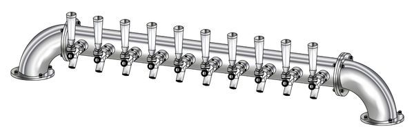 10 TAP POLISHED SS LOW BRIDGE TOWER AIR COOLED