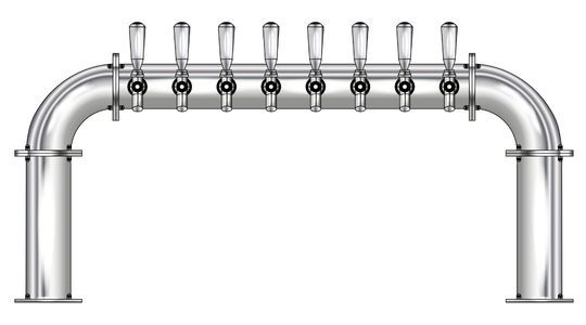 8 TAP 3" DIA. POLISHED SS BRIDGE TOWER GLYCOL COOLED