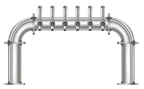 6 TAP 3" DIA. POLISHED SS BRIDGE TOWER GLYCOL COOLED