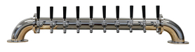 10 TAP POLISHED SS LOW BRIDGE TOWER GLYCOL COOLED