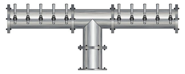 20T BRUSHED SS 6" Dia.(10+10)DBL SERV. EAGLE "T"TOWER CLD