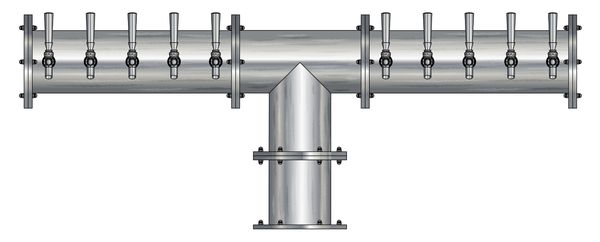 20T BRUSHED SS 6" Dia.(10+10)DBL SERV. EAGLE "T"TOWER CLD