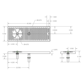 45" x 7" BRUSHED SS SPRAY DRIP TRAY