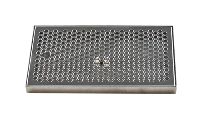 12" x 7" BRUSHED SS DRIP TRAY WITH DRAIN