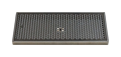 16" x 7" BRUSHED SS DRIP TRAY WITH DRAIN
