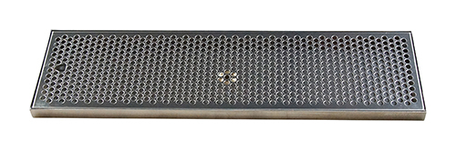 24" x 7" BRUSHED SS DRIP TRAY WITH DRAIN