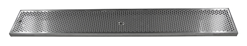 45" x 7" BRUSHED SS DRIP TRAY WITH BRASS DRAIN