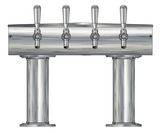 4 TAP BRUSHED SS[3"D]12"CTR DBL PED T-TOWER AIR COOLED