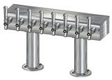 10 TAP BRUSHED SS[3"D]12"CTR DBL PED T-TOWER AIR COOLED