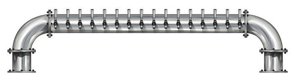 16 TAP BRUSHED SS 6" Dia. GOLDEN GATE "U" TOWER CLD