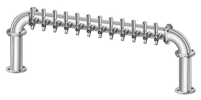 12 TAP 3" DIA. POLISHED SS BRIDGE TOWER GLYCOL CLD - NO TAP