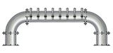 8 TAP BRUSHED SS 6" Dia. GOLDEN GATE "U" TOWER GLYCOL COOLED