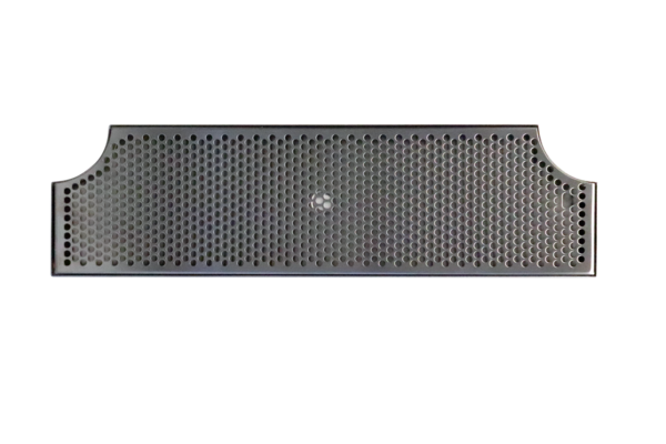 28" x 8"-2 x 6" DIA CUT-OUTS BRUSHED SS DRIP TRAY WITH DRAIN